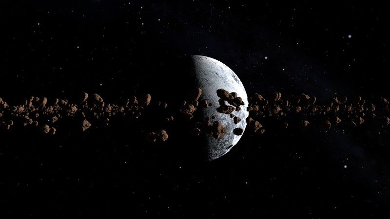 planet with asteroid belt preview image 1
